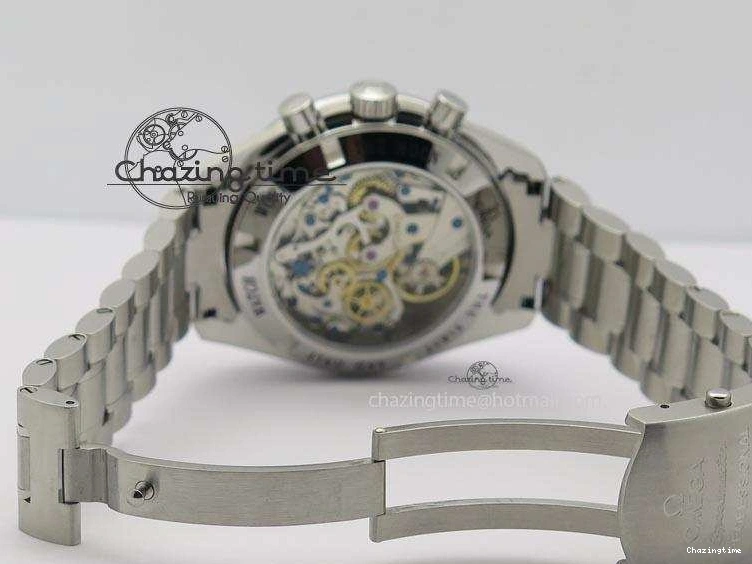 0510 Speedmaster MoonWatch  Apollo 16 Black Dial On SS Bracelet Supportive 8231